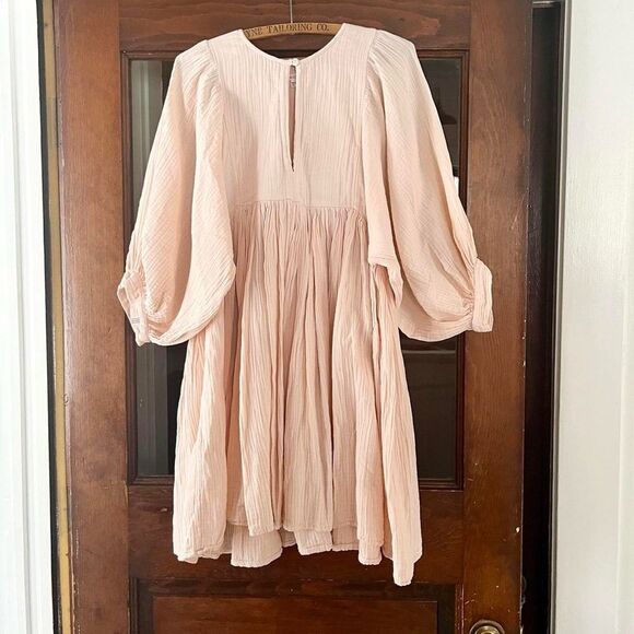 Sundry Dresses & Skirts - Sundry Organic Cotton Gauze Pale Pink Babydoll Dress XS 0 2 4 Women’s
